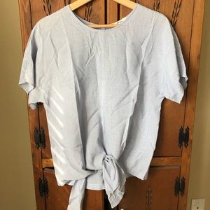 Madewell XS Blue and White Tie Top